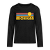 Michigan Youth Long Sleeve Shirt - Retro Sunrise Youth Long Sleeve Michigan Tee - charcoal grey