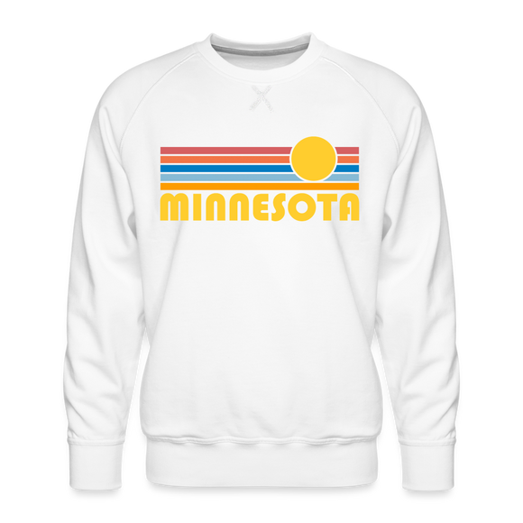 Premium Minnesota Sweatshirt - Retro Sun Premium Men's Minnesota Sweatshirt - white