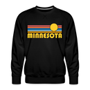 Premium Minnesota Sweatshirt - Retro Sun Premium Men's Minnesota Sweatshirt - black