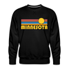 Premium Minnesota Sweatshirt - Retro Sun Premium Men's Minnesota Sweatshirt - black