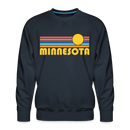 Premium Minnesota Sweatshirt - Retro Sun Premium Men's Minnesota Sweatshirt - navy