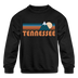 Tennessee Youth Sweatshirt - Retro Mountain Youth Tennessee Crewneck Sweatshirt - black