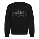 Chicago, Illinois Sweatshirt - Skyline Chicago Crewneck Sweatshirt - black
