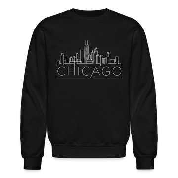 Chicago, Illinois Sweatshirt - Skyline Chicago Crewneck Sweatshirt - black