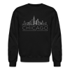 Chicago, Illinois Sweatshirt - Skyline Chicago Crewneck Sweatshirt - black