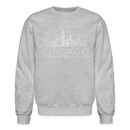 Chicago, Illinois Sweatshirt - Skyline Chicago Crewneck Sweatshirt - heather gray