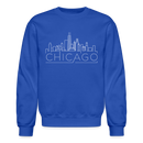 Chicago, Illinois Sweatshirt - Skyline Chicago Crewneck Sweatshirt - royal blue
