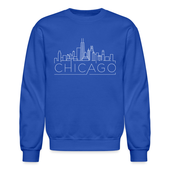 Chicago, Illinois Sweatshirt - Skyline Chicago Crewneck Sweatshirt - royal blue