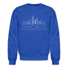 Chicago, Illinois Sweatshirt - Skyline Chicago Crewneck Sweatshirt - royal blue