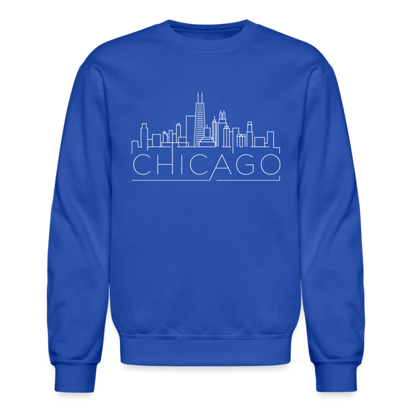 Chicago, Illinois Sweatshirt - Skyline Chicago Crewneck Sweatshirt - royal blue