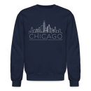 Chicago, Illinois Sweatshirt - Skyline Chicago Crewneck Sweatshirt - navy