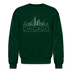 Chicago, Illinois Sweatshirt - Skyline Chicago Crewneck Sweatshirt - forest green