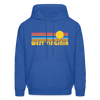 West Virginia Hoodie - Retro Sunrise West Virginia Crewneck Hooded Sweatshirt - royal blue