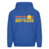 West Virginia Hoodie - Retro Sunrise West Virginia Crewneck Hooded Sweatshirt - royal blue