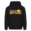 West Virginia Hoodie - Retro Sunrise West Virginia Crewneck Hooded Sweatshirt - black