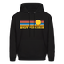 West Virginia Hoodie - Retro Sunrise West Virginia Crewneck Hooded Sweatshirt - black