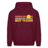 West Virginia Hoodie - Retro Sunrise West Virginia Crewneck Hooded Sweatshirt - burgundy