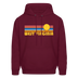 West Virginia Hoodie - Retro Sunrise West Virginia Crewneck Hooded Sweatshirt - burgundy