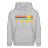 West Virginia Hoodie - Retro Sunrise West Virginia Crewneck Hooded Sweatshirt - heather gray