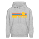 West Virginia Hoodie - Retro Sunrise West Virginia Crewneck Hooded Sweatshirt - heather gray