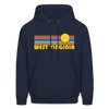 West Virginia Hoodie - Retro Sunrise West Virginia Crewneck Hooded Sweatshirt - navy