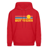 West Virginia Hoodie - Retro Sunrise West Virginia Crewneck Hooded Sweatshirt - red