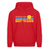 West Virginia Hoodie - Retro Sunrise West Virginia Crewneck Hooded Sweatshirt - red