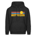 West Virginia Hoodie - Retro Sunrise West Virginia Crewneck Hooded Sweatshirt - charcoal grey