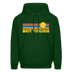 West Virginia Hoodie - Retro Sunrise West Virginia Crewneck Hooded Sweatshirt - forest green