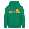 West Virginia Hoodie - Retro Sunrise West Virginia Crewneck Hooded Sweatshirt - kelly green