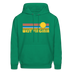 West Virginia Hoodie - Retro Sunrise West Virginia Crewneck Hooded Sweatshirt - kelly green